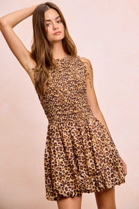 BiBi Leopard Bow Tie Attachable Puff Sleeves Dress 100100826881615 62 Affordable Fashion Under $100 Jerry's Apparel 