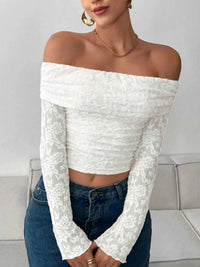 Lace Off-Shoulder Long Sleeve Top 100100624479187 75 Affordable Fashion Under $100 Jerry's Apparel 