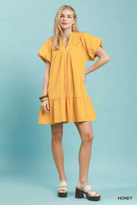 Umgee Flutter Sleeve Tassel Tie Ruffle Hem Mini Dress 100100216541175 62 Affordable Fashion Under $100 Jerry's Apparel 