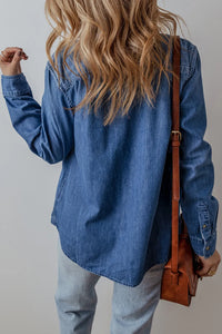 Button Up Long Sleeve Denim Jacket