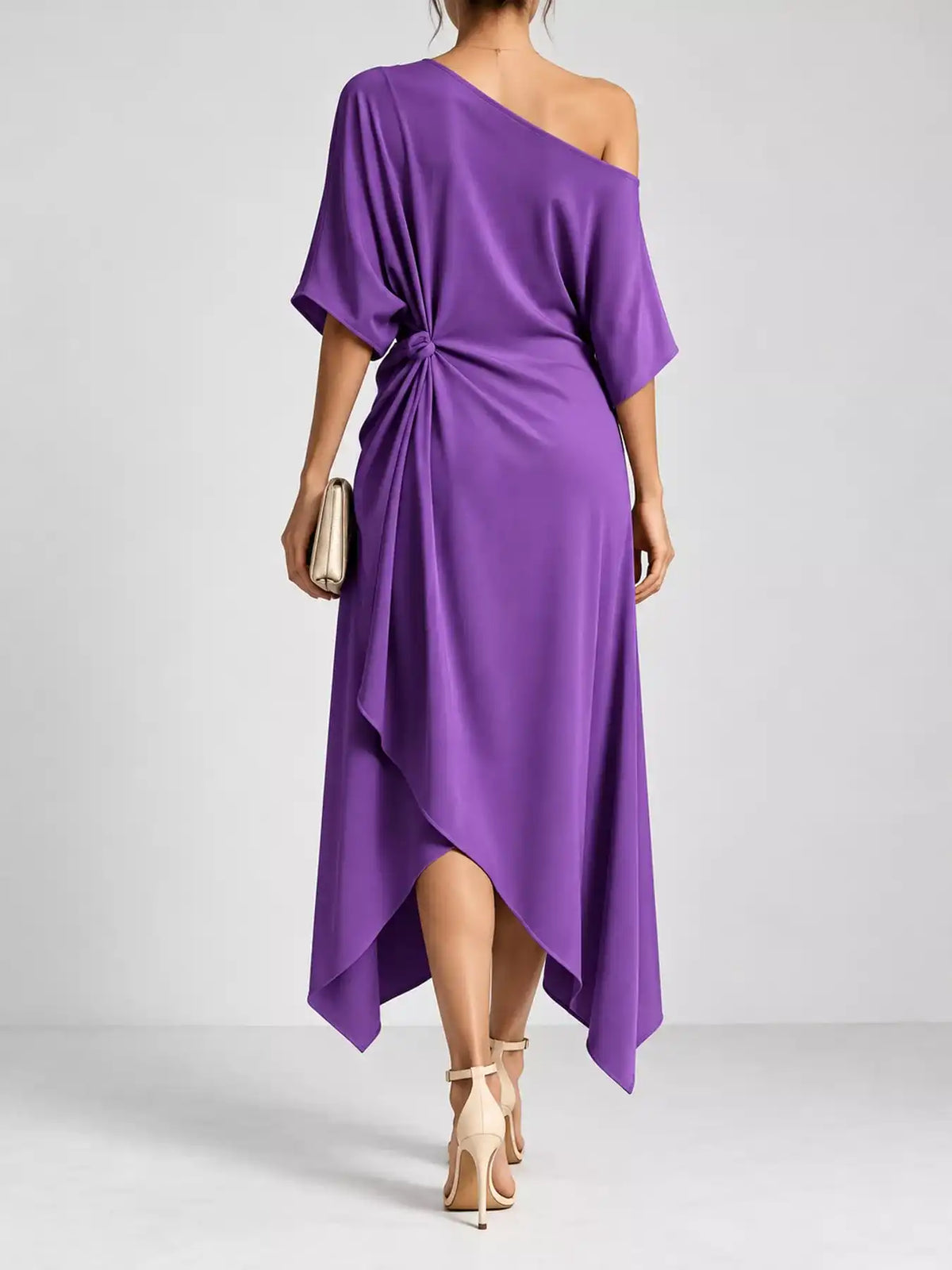 Full Size One-Shoulder Asymmetric Hem Midi Dress Plus Size 101001732260581 53 Gifts for Her Jerry's Apparel 