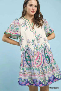 Umgee Paisley Flutter Sleeve Mini Dress 100100066471929 57 Gifts for Her Jerry's Apparel 