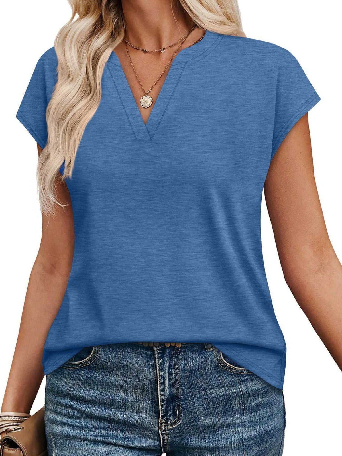 Notched Short Sleeve T-Shirt 100100058945563 25 Affordable Fashion Under $100 Jerry's Apparel 
