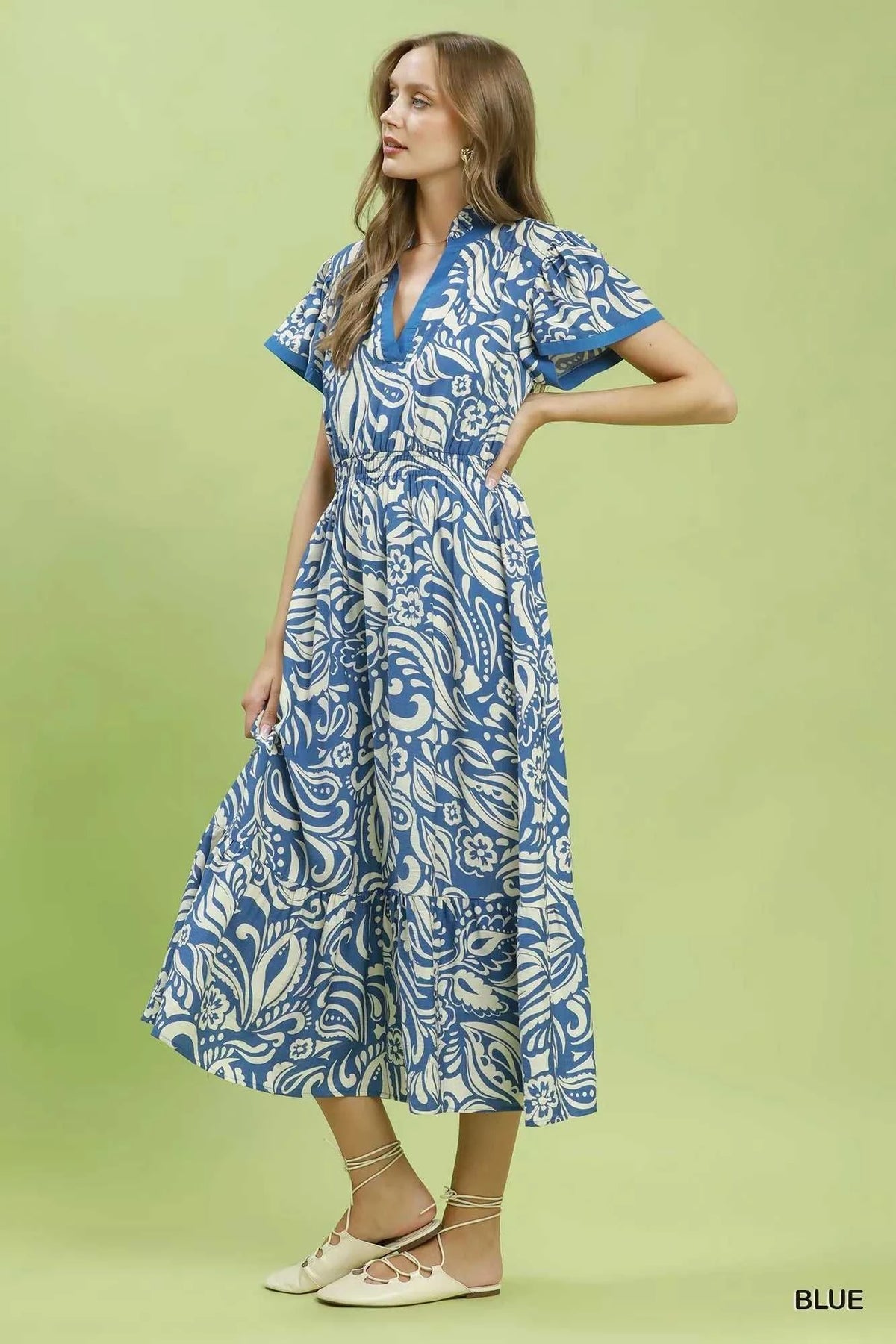 Umgee Paisley Print Midi Dress with Side Pockets 100100690251268 62 Affordable Fashion Under $100 Jerry's Apparel 