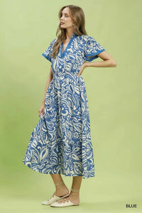 Umgee Paisley Print Midi Dress with Side Pockets 100100690251268 62 Affordable Fashion Under $100 Jerry's Apparel 