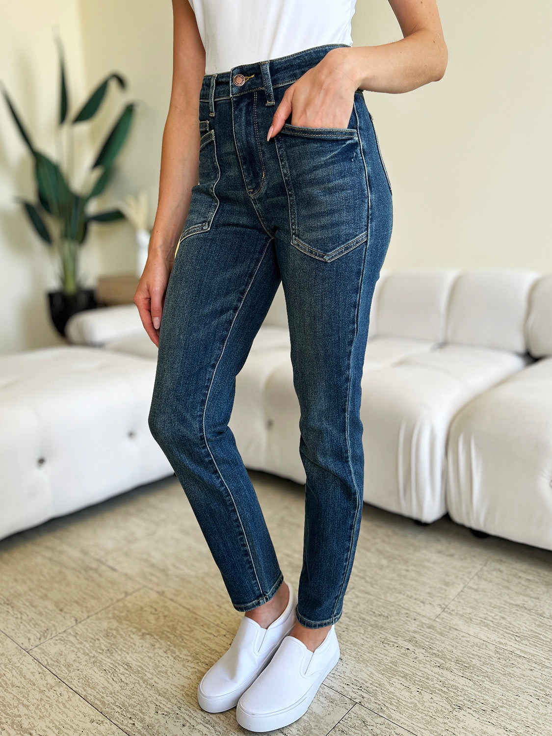 Full Size High Waist Skinny Jeans