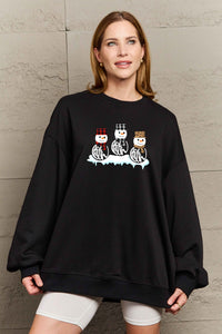 Simply Love Full Size Snowmen Graphic Sweatshirt