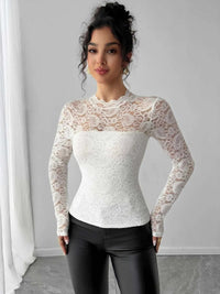 Zip Back Long Sleeve Lace Top 100100284576767 33 Affordable Fashion Under $100 Jerry's Apparel 