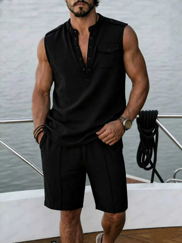 Men's Full Size Sleeveless Top and Shorts Two-Piece Set Plus Size 104001628099336 39 Affordable Fashion Under $100 Jerry's Apparel 