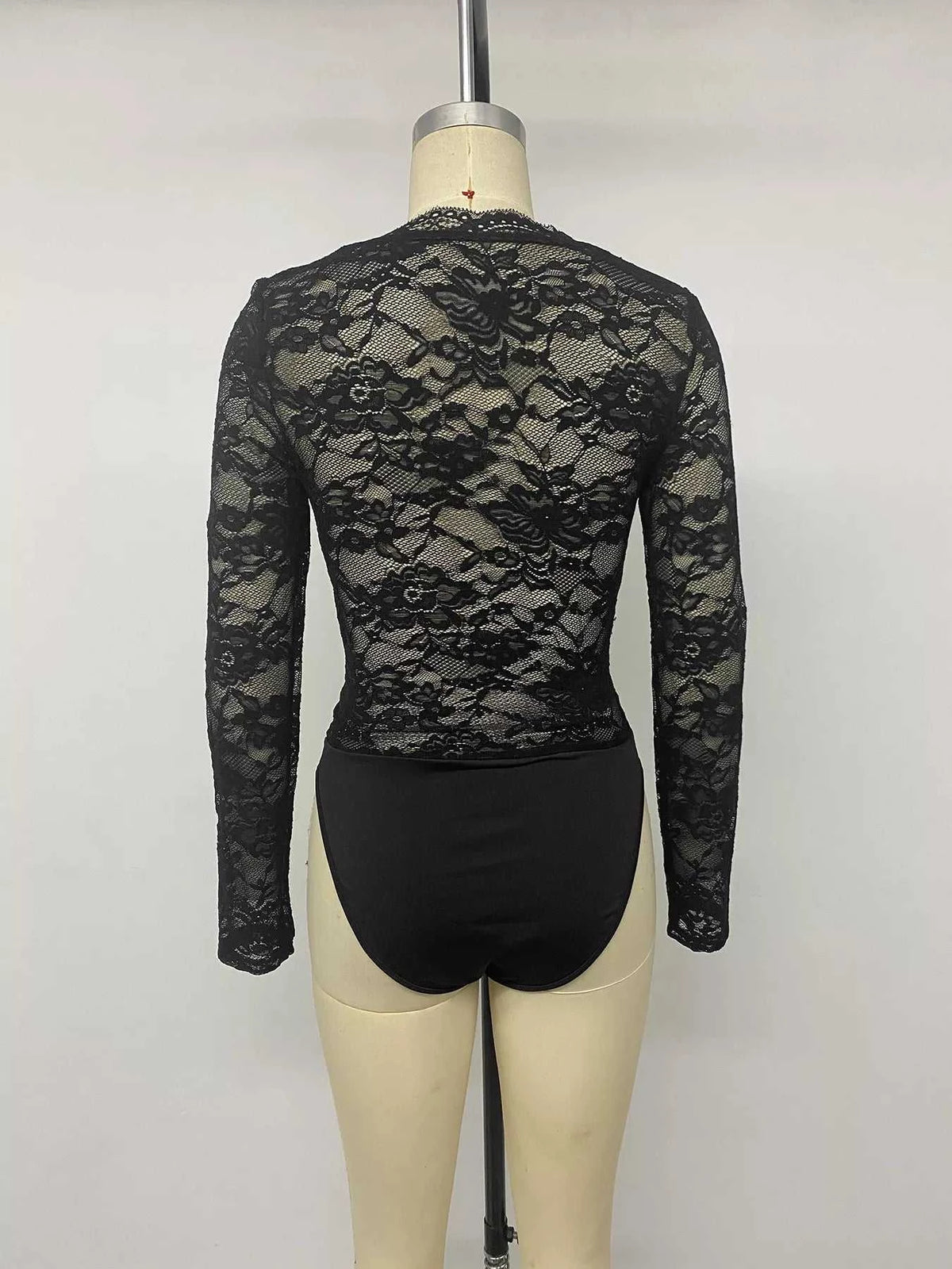 Lace Long Sleeve Bodysuit with Bow Detail 101001034927800 34 Affordable Fashion Under $100 Jerry's Apparel 