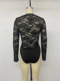 Lace Long Sleeve Bodysuit with Bow Detail 101001034927800 34 Affordable Fashion Under $100 Jerry's Apparel 