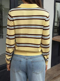 Striped Polo Collar Knit Top 101001605088991 64 Affordable Fashion Under $100 Jerry's Apparel 