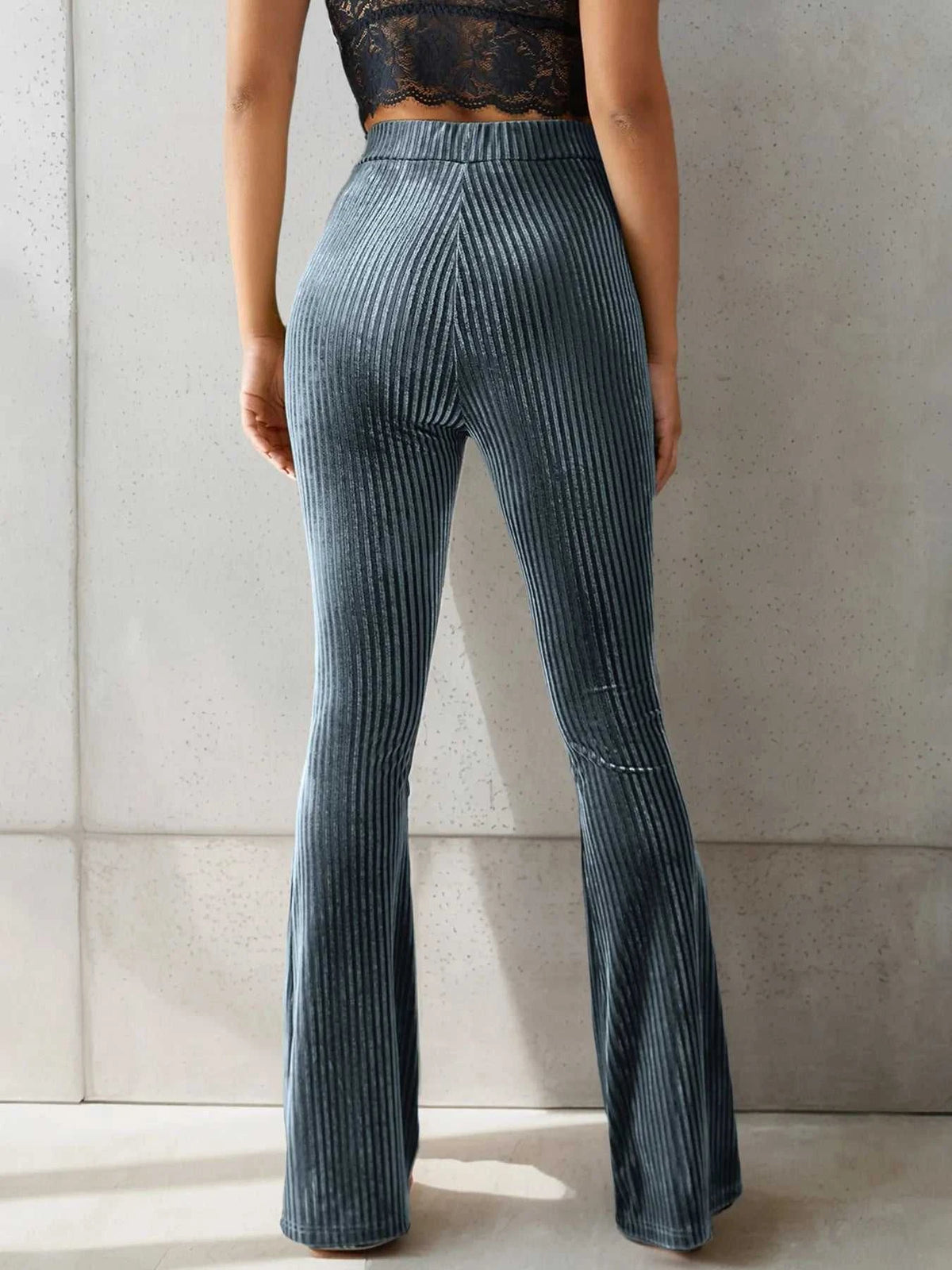High-Waisted Ribbed Velvet Flare Pants 100100668974544 31 Affordable Fashion Under $100 Jerry's Apparel 