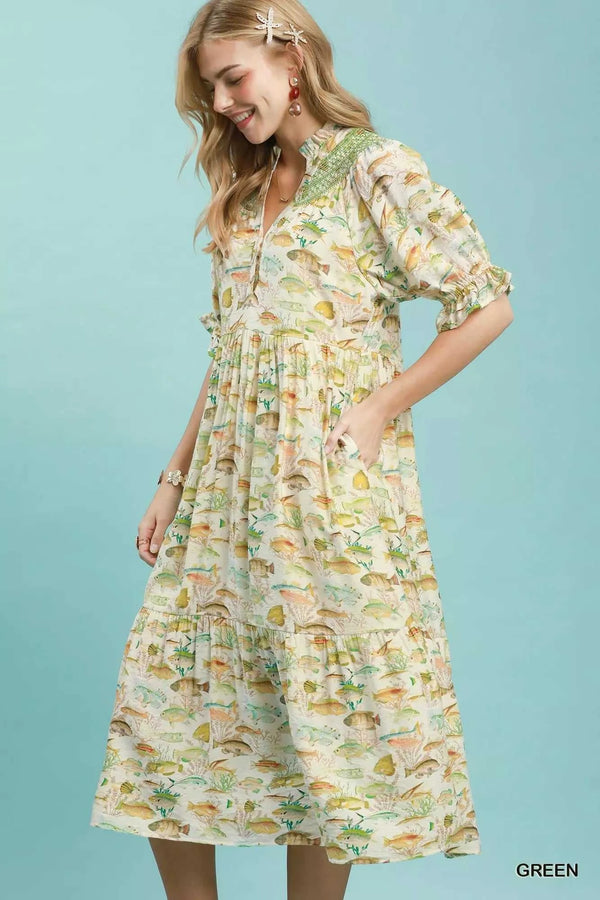 Umgee Print Tiered Midi Dress 100100917281451 66 Affordable Fashion Under $100 Jerry's Apparel 