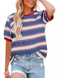 Striped Crew Neck T-Shirt 100100248569322 33 Affordable Fashion Under $100 Jerry's Apparel 