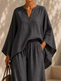 Full Size Loose Fit Top and Wide-Leg Pants Set Plus Size 101001296470286 42 Affordable Fashion Under $100 Jerry's Apparel 