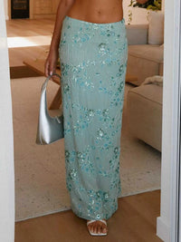 Sequin Embroidered Maxi Skirt 100100873081320 70 Affordable Fashion Under $100 Jerry's Apparel 