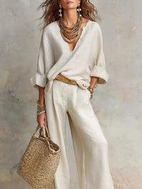 Full Size Loose Fit Top and Wide-Leg Pants Set Plus Size 101001741702129 50 Affordable Fashion Under $100 Jerry's Apparel 