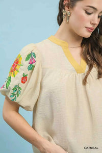 Umgee Embroidered Puff Sleeve Top 100100565351460 55 Affordable Fashion Under $100 Jerry's Apparel 