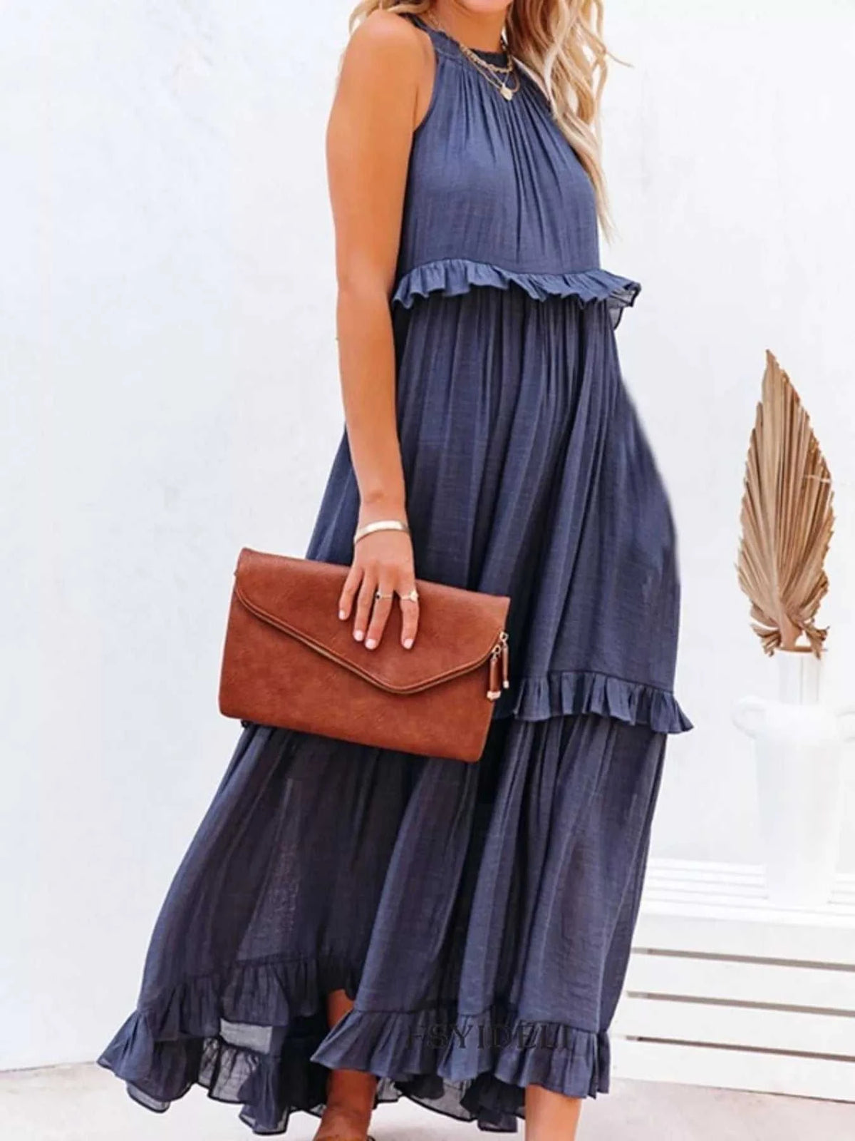 Ruffled Tiered Sleeveless Maxi Dress 100100900580027 49 Affordable Fashion Under $100 Jerry's Apparel 