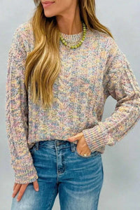 Multicolor Cable Knit Dropped Shoulder Sweater 101002963291180 58 Affordable Fashion Under $100 Jerry's Apparel 