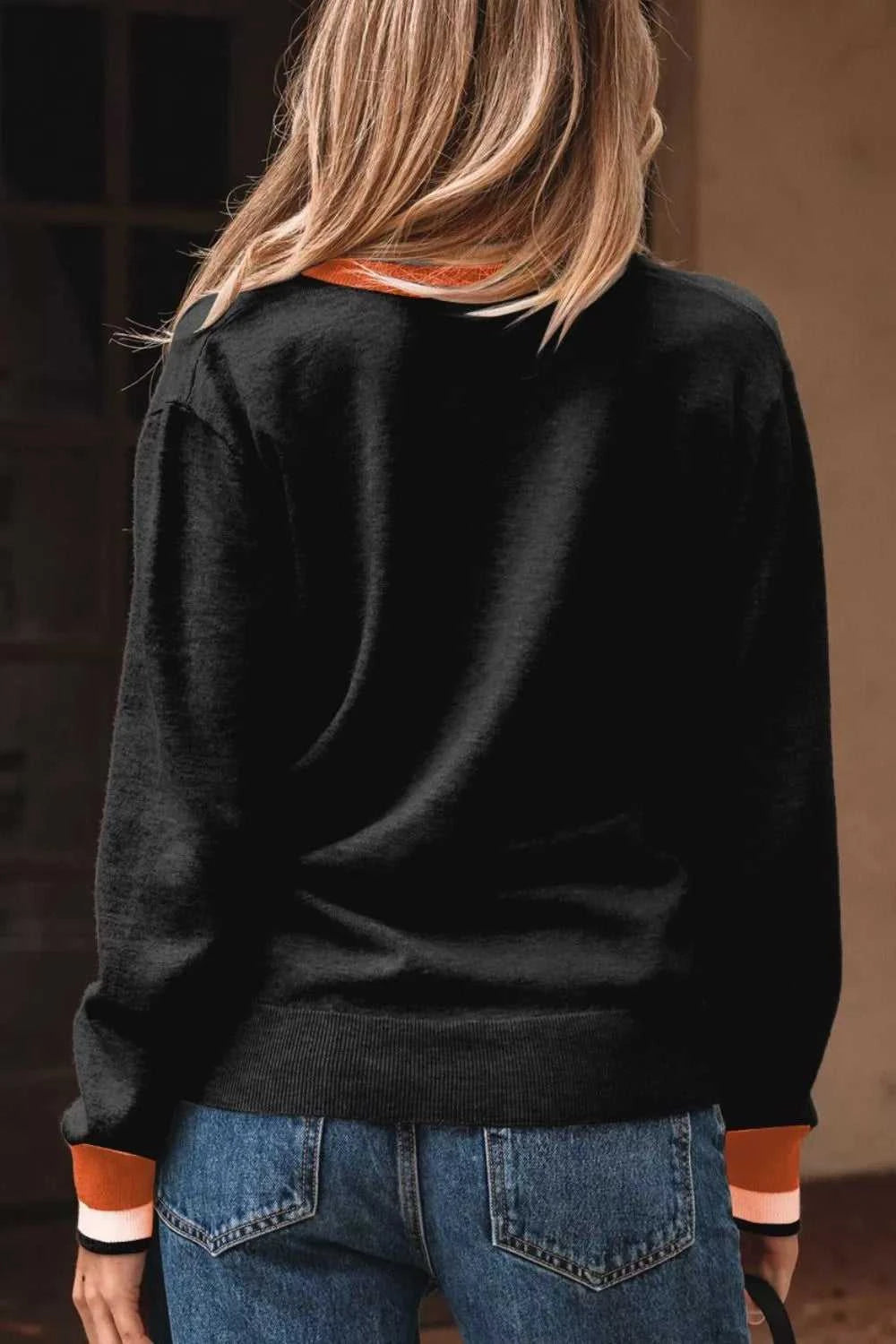 Contrast Striped Trim V Neck Varsity Sweater 100100612832963 39 Affordable Fashion Under $100 Jerry's Apparel 