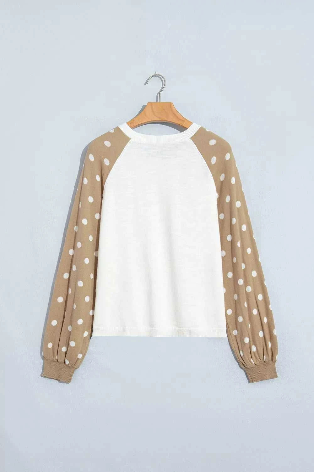 Polka Dot Contrast Long Sleeve Button V Neck Sweater 101002413925852 51 Affordable Fashion Under $100 Jerry's Apparel 