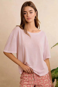 BiBi Solid Jersey Relaxed Fit Short Sleeves Pocket Top 100100500271339 29 Affordable Fashion Under $100 Jerry's Apparel 
