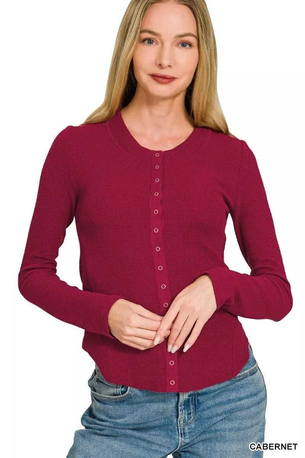 Zenana Double Knit Snap Button Shirts 100100835261881 28 Affordable Fashion Under $100 Jerry's Apparel 