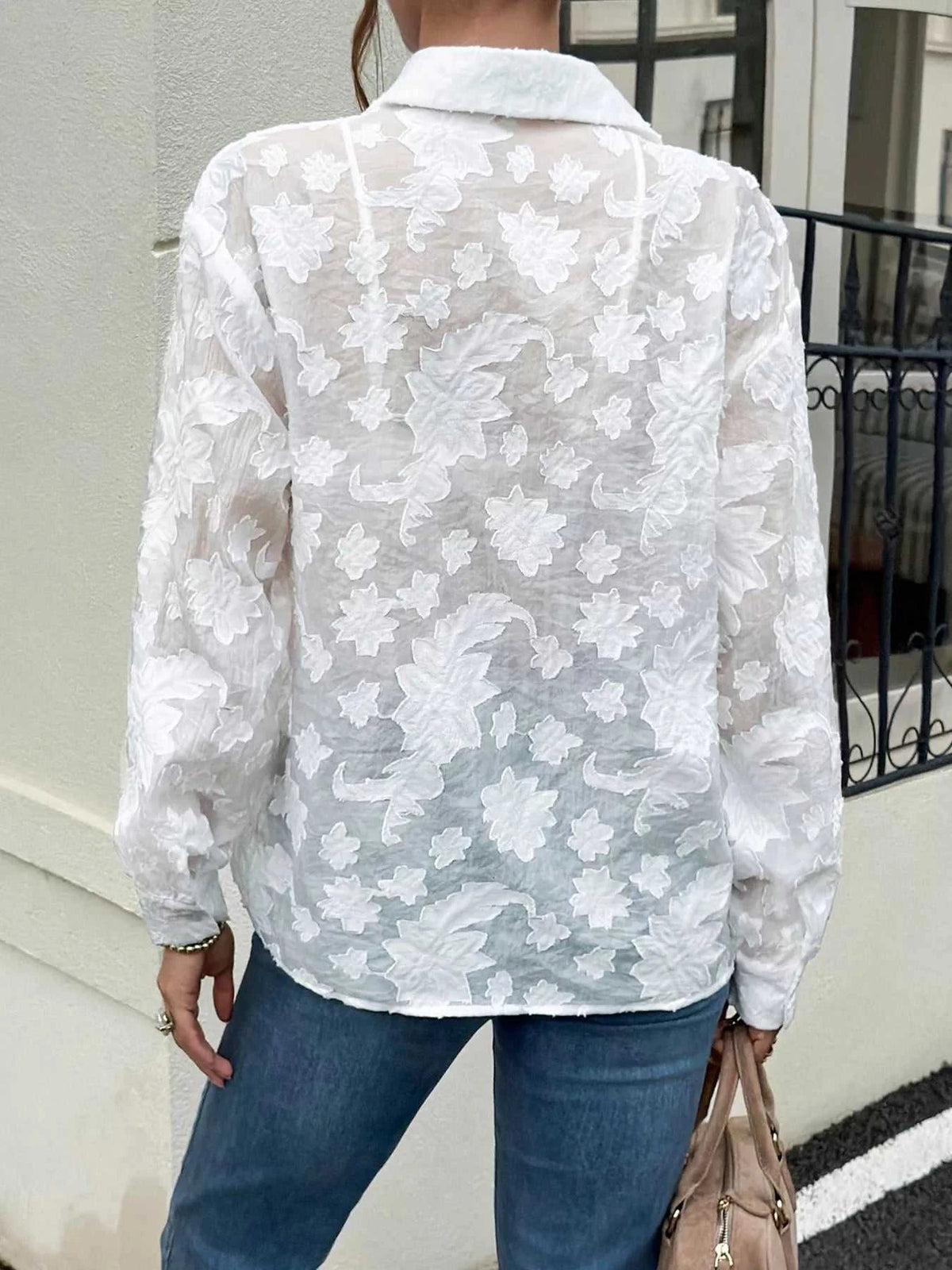 Sheer Floral Button Up Shirt 100100644454116 50 Affordable Fashion Under $100 Jerry's Apparel 