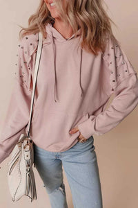 Drawstring Studded Shoulder Hoodie 100100808351688 57 Affordable Fashion Under $100 Jerry's Apparel 