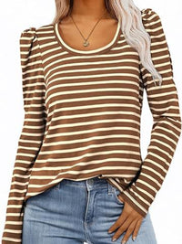 Striped Round Neck Long Sleeve T-Shirt