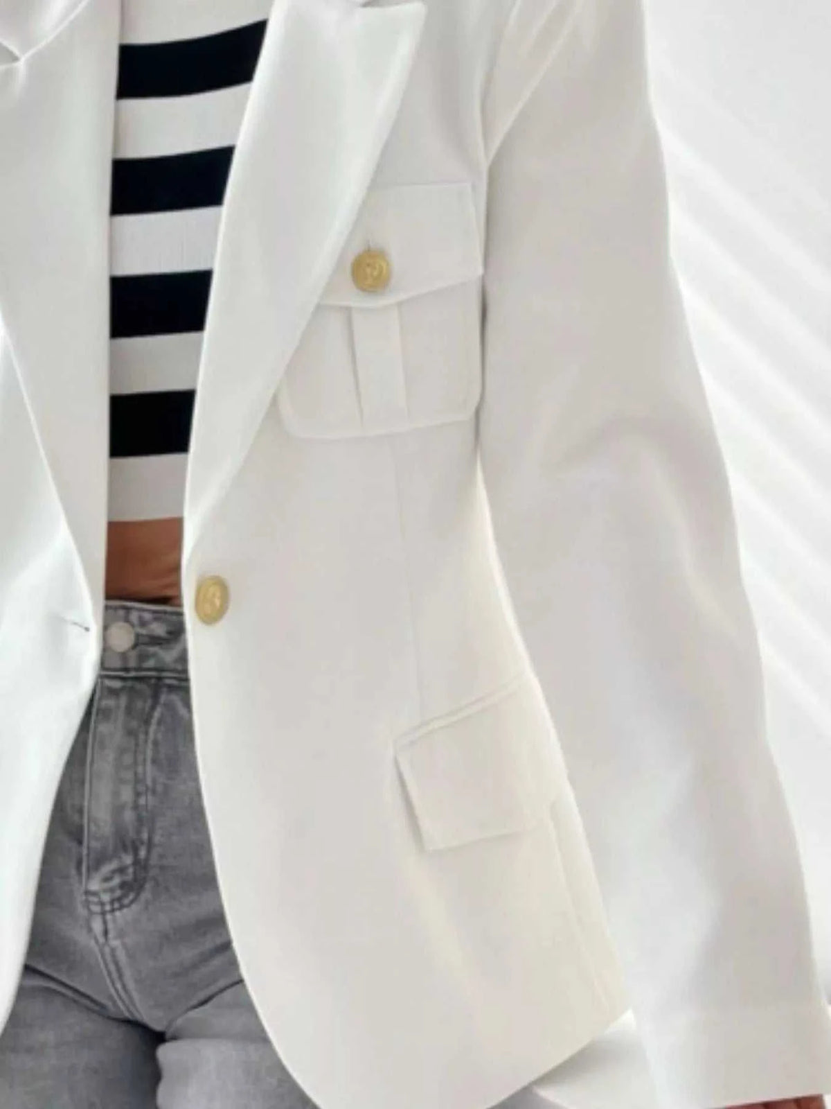 Lapel Collar One Button Blazer 100100419789798 42 Affordable Fashion Under $100 Jerry's Apparel 