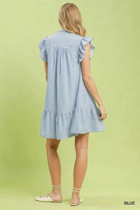 Umgee Ruffle Trim Stripe Flutter Sleeve Mini Dress 100100937771498 60 Affordable Fashion Under $100 Jerry's Apparel 