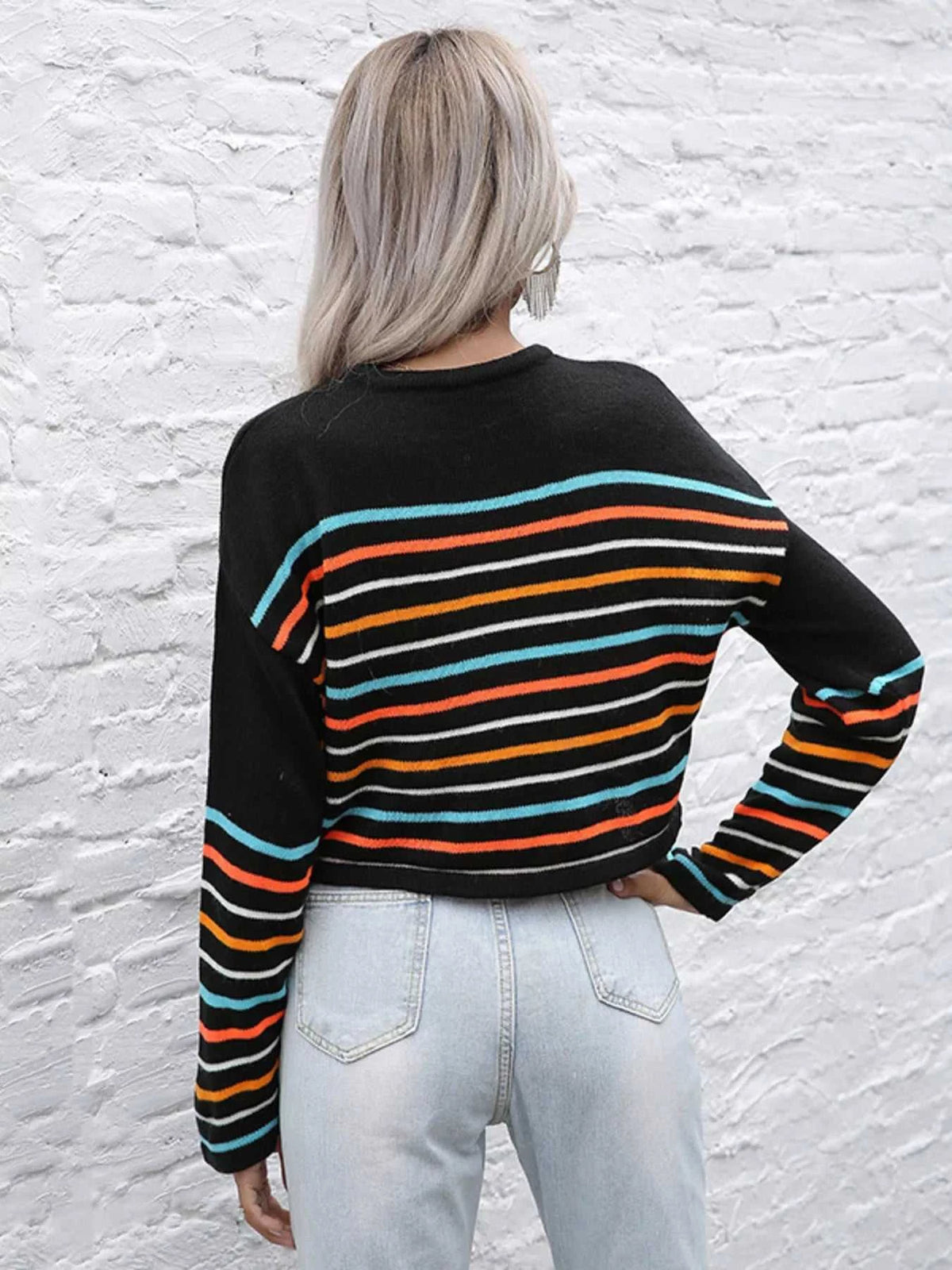 Striped Long Sleeve Knit Top 100100076902494 23 Affordable Fashion Under $100 Jerry's Apparel 
