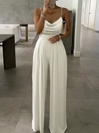 Cowl Neck Jumpsuit with Pearl Strap Detail 101001344414425 39 Affordable Fashion Under $100 Jerry's Apparel 