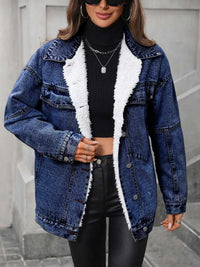 Sherpa-Lined Button Up Denim Jacket 101003508274981 98 Affordable Fashion Under $100 Jerry's Apparel 