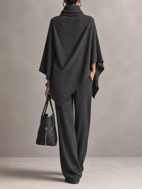Full Size Turtleneck Poncho and Wide-Leg Pants Set Plus Size 101002605950123 65 Gifts for Her Jerry's Apparel 