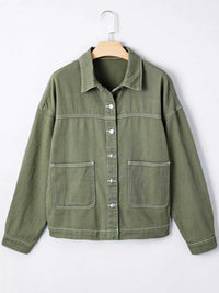 Patched Pocket Collared Button Front Boyfriend Denim Jacket 100100355837828 73 Affordable Fashion Under $100 Jerry's Apparel 