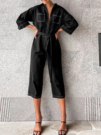 Tie Waist Wide Leg Jumpsuit