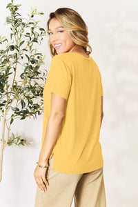 Bamboo Full Size  Round Neck Short Sleeve T-Shirt