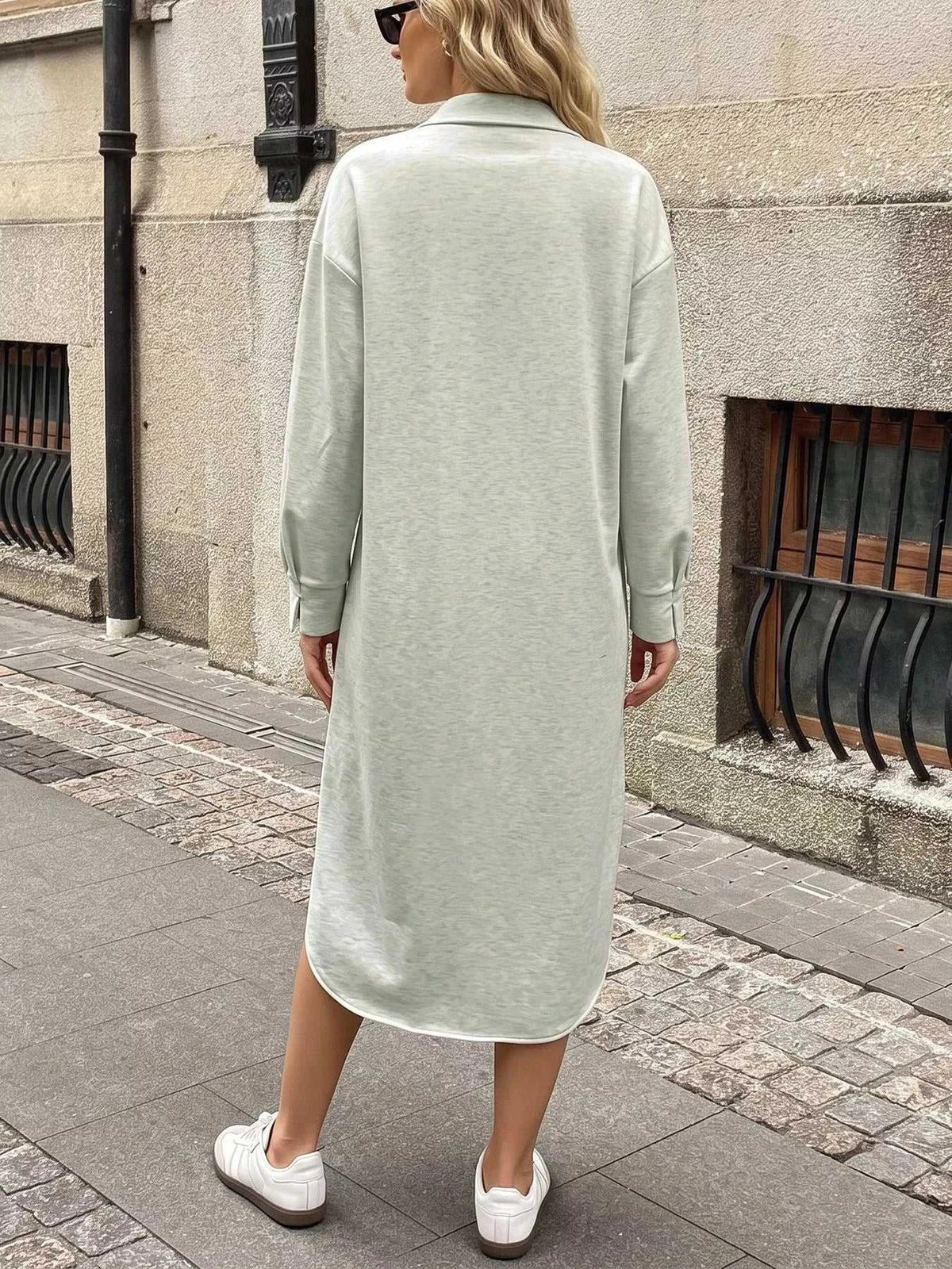 Polo Collar Long Sleeve Midi Dress 101001353552145 48 Affordable Fashion Under $100 Jerry's Apparel 