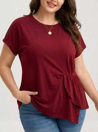 Plus Size Solid Color Ruffle Hem T-Shirt 100100238943443 33 Affordable Fashion Under $100 Jerry's Apparel 