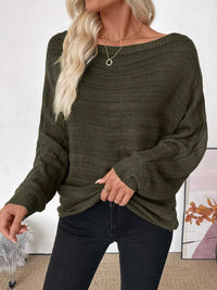 Boat Neck Ribbed Long Sleeve Sweater 100100851183386 44 Affordable Fashion Under $100 Jerry's Apparel 