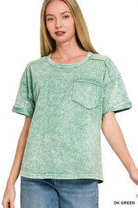 Zenana Halo Snow Washed Exposed Seam Top & Shorts Set 100100554881174 45 Affordable Fashion Under $100 Jerry's Apparel 