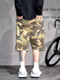 Men's Plus Size Camo Cargo Shorts with Multi-Pocket