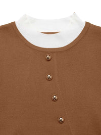 Decor Button Contrast Hem Knit Top 100100315297138 47 Affordable Fashion Under $100 Jerry's Apparel 