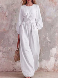 Smocked Waist Long-Sleeve Jumpsuit 101001514200781 49 Affordable Fashion Under $100 Jerry's Apparel 