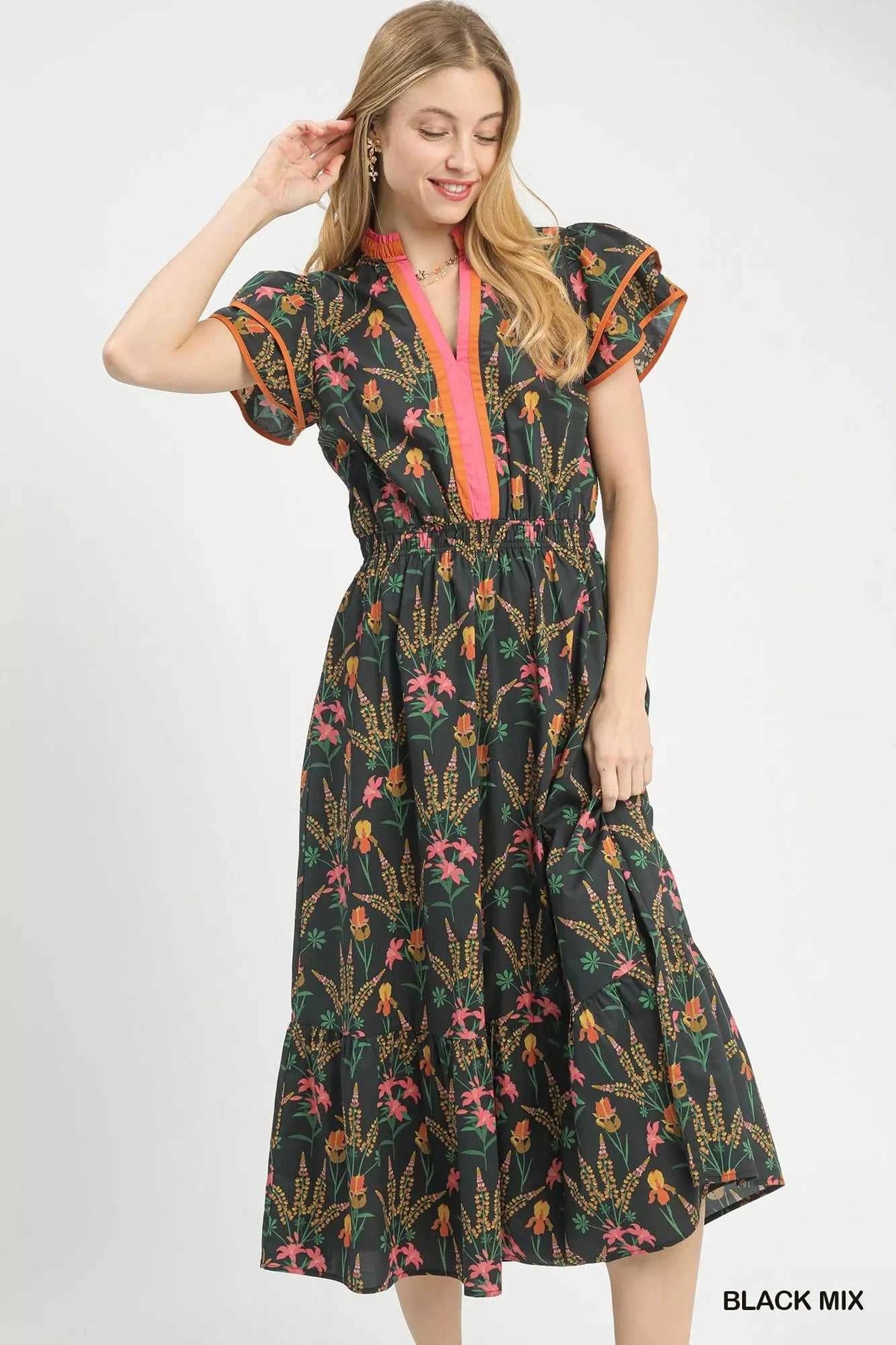 Umgee Mix Floral Midi Dress 100100322241371 62 Affordable Fashion Under $100 Jerry's Apparel 