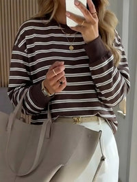 Striped Long-Sleeve Crew Neck T-Shirt 101001312893410 36 Affordable Fashion Under $100 Jerry's Apparel 